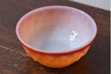 アンティーク雑貨　ビンテージ　ファイヤーキング(FireKing)　1960年代〜1970年代　キンバリーボウル・イエロー