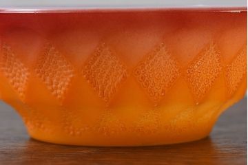 アンティーク雑貨　ビンテージ　ファイヤーキング(FireKing)　1960年代〜1970年代　キンバリーボウル・イエロー