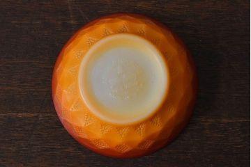 アンティーク雑貨　ビンテージ　ファイヤーキング(FireKing)　1960年代〜1970年代　キンバリーボウル・イエロー