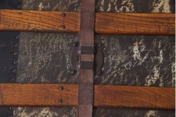 アンティーク雑貨　 1940年頃　古い質感が味のあるアンティークトランク(収納箱)(1)