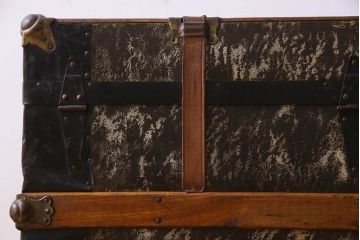 アンティーク雑貨　 1940年頃　古い質感が味のあるアンティークトランク(収納箱)(1)