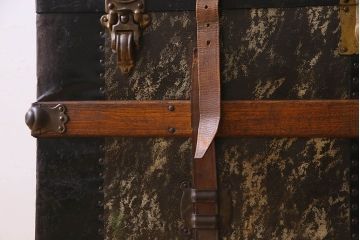 アンティーク　 1940年頃　古い質感が味のあるアンティークトランク(収納箱)(1)