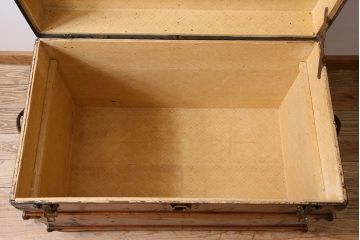 アンティーク雑貨　1940年頃　古い質感が味のあるアンティークトランク(収納箱)(2)