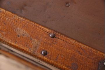 アンティーク雑貨　1940年頃　古い質感が味のあるアンティークトランク(収納箱)(2)