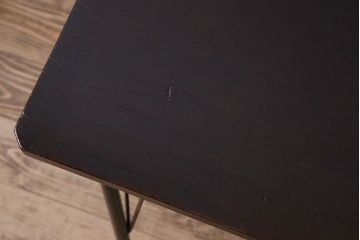 アンティーク家具　 和製アンティーク　朴の木材　鉄脚テーブル(アイアンテーブル、作業台、花台)