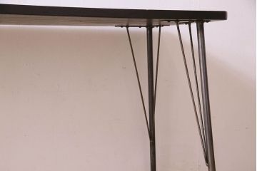 アンティーク家具　 和製アンティーク　朴の木材　鉄脚テーブル(アイアンテーブル、作業台、花台)