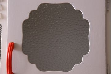 アンティーク家具　お洒落なペイントが素敵なキッチンキャビネット(収納棚、食器棚)