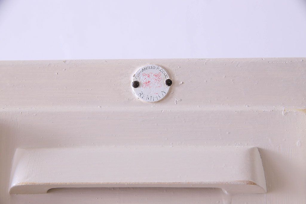 アンティーク家具　お洒落なペイントが素敵なキッチンキャビネット(収納棚、食器棚)