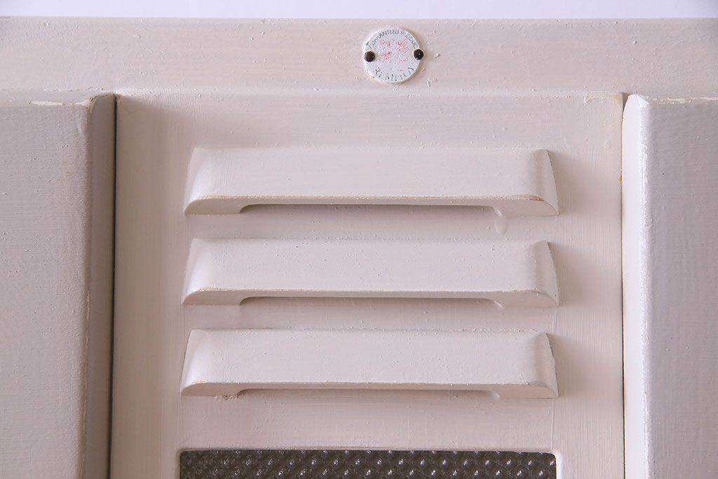 アンティーク家具　お洒落なペイントが素敵なキッチンキャビネット(収納棚、食器棚)