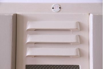 アンティーク家具　お洒落なペイントが素敵なキッチンキャビネット(収納棚、食器棚)