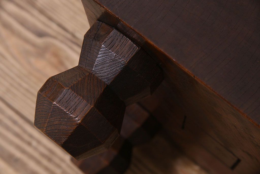 アンティーク雑貨　古民芸　総欅材　深い色合いの将棋盤(花台、飾り台)(1)