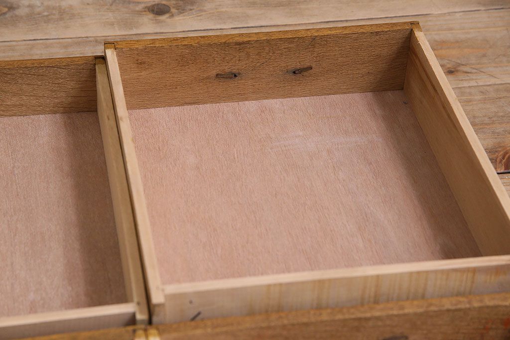 レトロ家具　昭和レトロ　古いナラ材の小引き出し(小物入れ、小物収納)