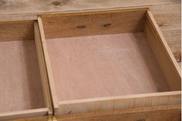 レトロ家具　昭和レトロ　古いナラ材の小引き出し(小物入れ、小物収納)