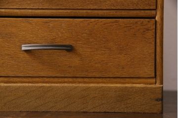 レトロ家具　昭和レトロ　古いナラ材の小引き出し(小物入れ、小物収納)