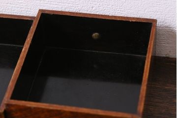 アンティーク家具　漆塗り!庄内産　総欅材でつくられた小引き出し(印箱、小物収納)