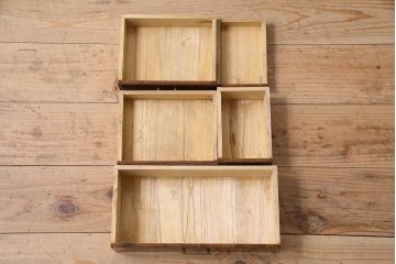 アンティーク雑貨　昭和レトロ　古い木製の裁縫箱(小引き出し、小物収納)