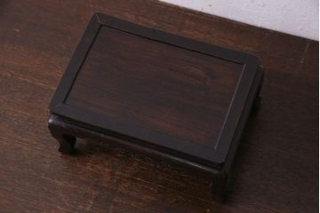 アンティーク雑貨　銀象嵌入り!和製アンティーク　唐木材の花台(飾り台)