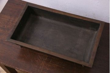 アンティーク雑貨　古民具・骨董　銅製　大日本文政年整民鋳銘入り　龍鳳凰水盤