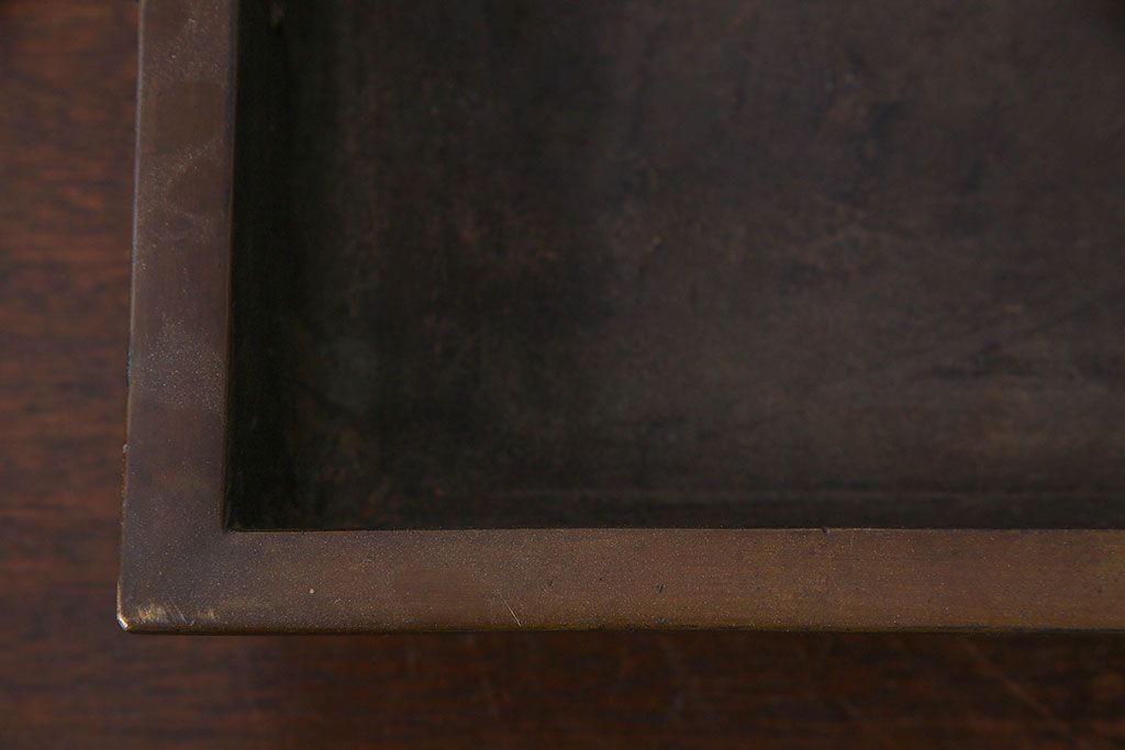 アンティーク雑貨　古民具・骨董　銅製　大日本文政年整民鋳銘入り　龍鳳凰水盤