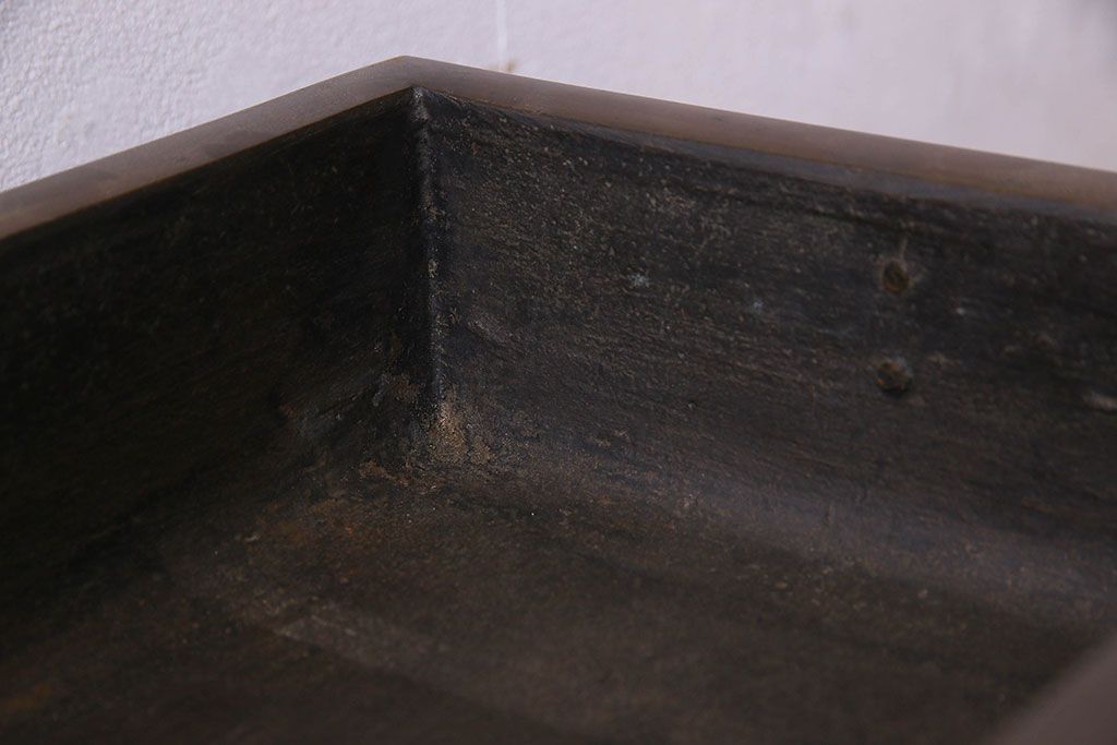 アンティーク雑貨　古民具・骨董　銅製　大日本文政年整民鋳銘入り　龍鳳凰水盤