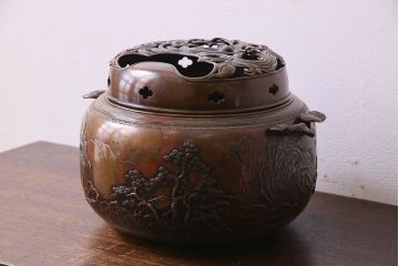 アンティーク雑貨　古民具・骨董　晴雲(原惣右衛門)作　斑紫銅香炉