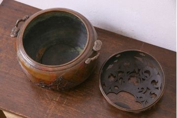 アンティーク雑貨　古民具・骨董　晴雲(原惣右衛門)作　斑紫銅香炉