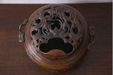 アンティーク雑貨　古民具・骨董　晴雲(原惣右衛門)作　斑紫銅香炉