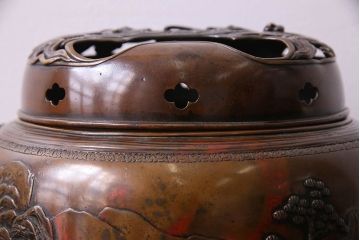 アンティーク雑貨　古民具・骨董　晴雲(原惣右衛門)作　斑紫銅香炉