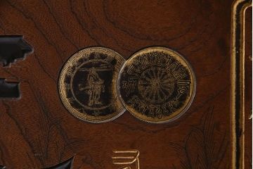 アンティーク雑貨　大正〜昭和初期　欅一枚板　旗桜日本酒木製看板(企業看板)