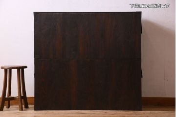 アンティーク家具　R-1　古民具・骨董　前面栗材の米沢箪笥・下段(衣装箪笥、ローボード、テレビボード)(2)