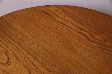 和製アンティーク　栓材　ちゃぶ台をリメイクした鉄脚丸テーブル(ラウンドテーブル、センターテーブル)