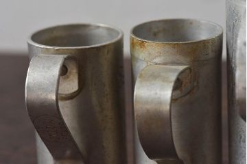 アンティーク雑貨　ビンテージ　ハンガリー製　アルミ製計量コップ(計量カップ)3個セット