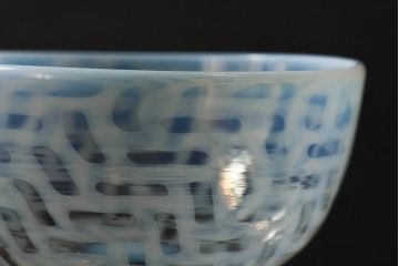 アンティーク雑貨　大正昭和期　籠目文　乳白ぼかしがお洒落な氷コップ(1)