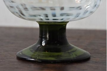 アンティーク雑貨　大正昭和期　籠目文　乳白ぼかしがお洒落な氷コップ(1)