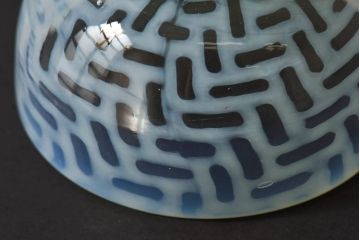 アンティーク雑貨　大正昭和期　籠目文　乳白ぼかしがお洒落な氷コップ(1)