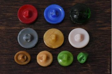 アンティーク雑貨　ビンテージ　チェコガラスボタン10個セット(1)