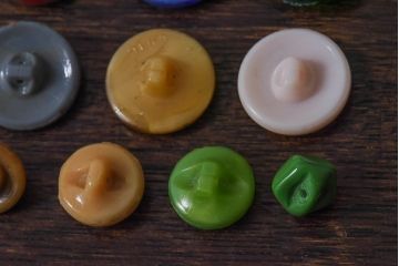 アンティーク雑貨　ビンテージ　チェコガラスボタン10個セット(1)