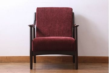 松本民芸家具　77型 曲肘　ビンテージアームチェア(1人掛けソファ)(定価23万)