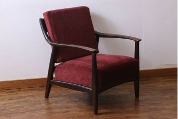 松本民芸家具　77型 曲肘　ビンテージアームチェア(1人掛けソファ)(定価23万)