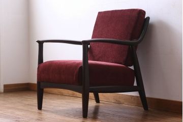 松本民芸家具　77型 曲肘　ビンテージアームチェア(1人掛けソファ)(定価23万)