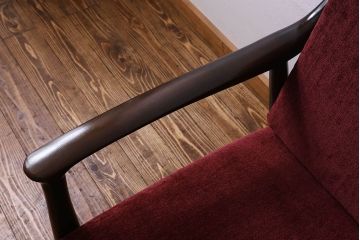 松本民芸家具　77型 曲肘　ビンテージアームチェア(1人掛けソファ)(定価23万)