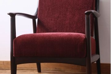 松本民芸家具　77型 曲肘　ビンテージアームチェア(1人掛けソファ)(定価23万)