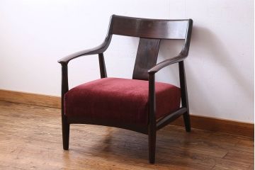 松本民芸家具　77型 曲肘　ビンテージアームチェア(1人掛けソファ)(定価23万)