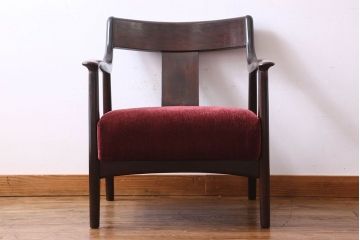 松本民芸家具　77型 曲肘　ビンテージアームチェア(1人掛けソファ)(定価23万)