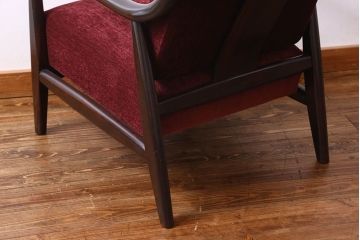 松本民芸家具　77型 曲肘　ビンテージアームチェア(1人掛けソファ)(定価23万)