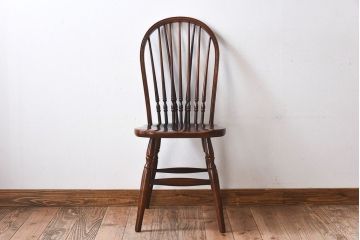 中古　ビンテージ　秋田木工　背もたれがお洒落なスティックバックチェア(椅子)(1)