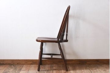 中古　ビンテージ　秋田木工　背もたれがお洒落なスティックバックチェア(椅子)(1)