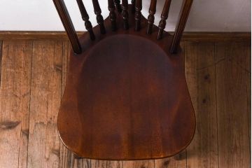 中古　ビンテージ　秋田木工　背もたれがお洒落なスティックバックチェア(椅子)(1)