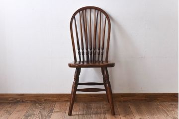 中古　ビンテージ　秋田木工　背もたれがお洒落なスティックバックチェア(椅子)(2)