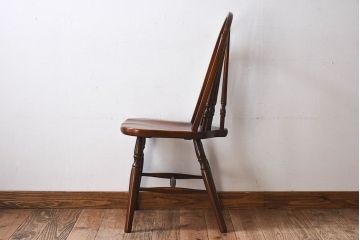 中古　ビンテージ　秋田木工　背もたれがお洒落なスティックバックチェア(椅子)(2)